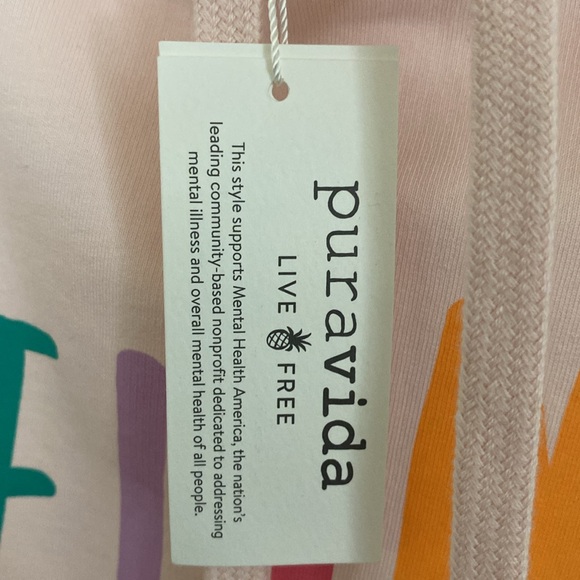 PURE VIDA cropped sweatshirt with hoodie Size M - Picture 3 of 4
